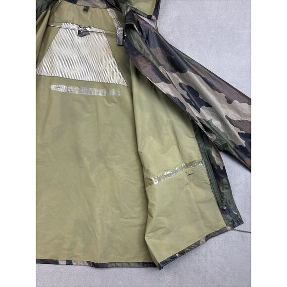 Mil-Tec by Sturm Men's XL Frog Camo Green Rain Hunting Jacket Removable Hood - Picture 9 of 15